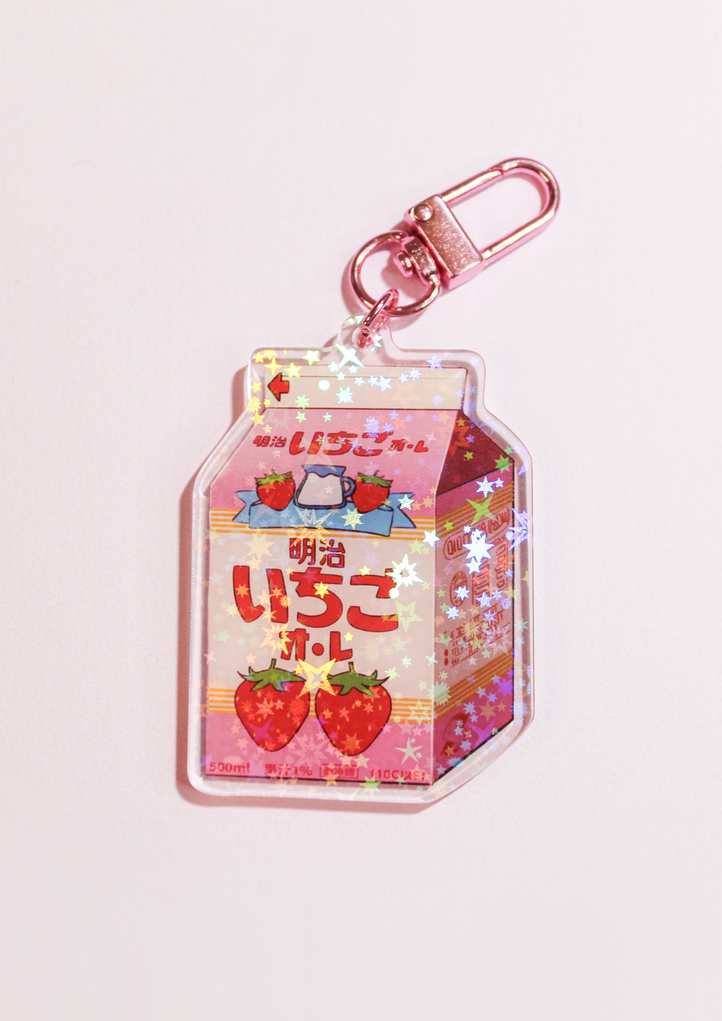 Starry Strawberry Milk Acrylic Keychain