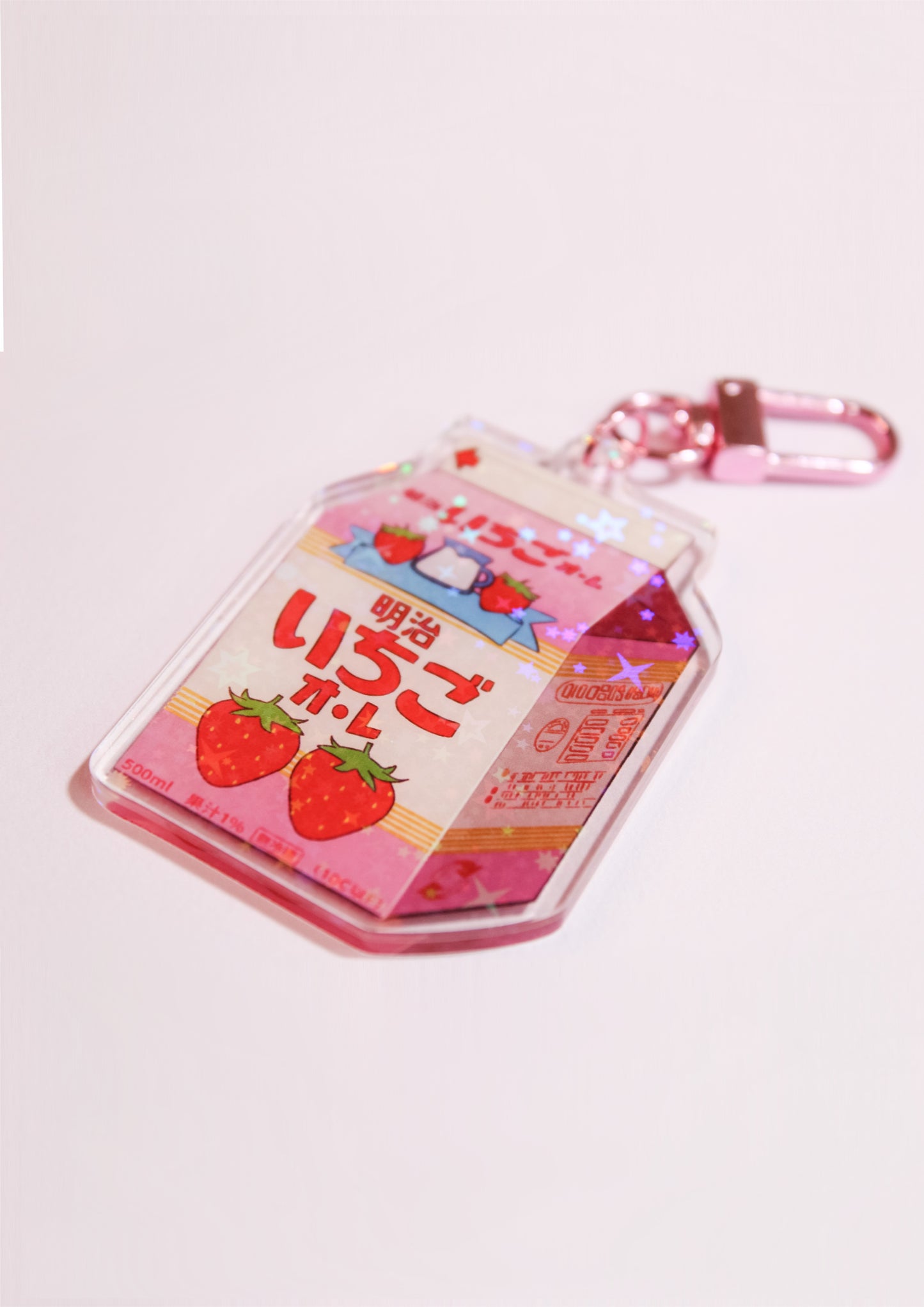 Starry Strawberry Milk Acrylic Keychain