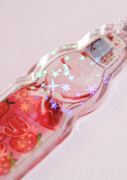 Starry Strawberry Ramune Acrylic Keychain