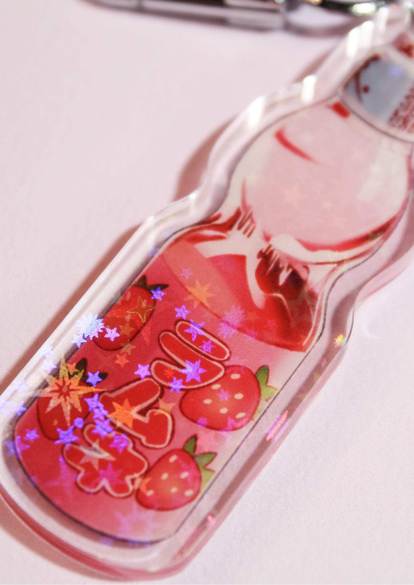 Starry Strawberry Ramune Acrylic Keychain